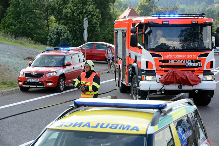 Hromadná nehoda na nové silnici do Jablonce - cvičení IZS