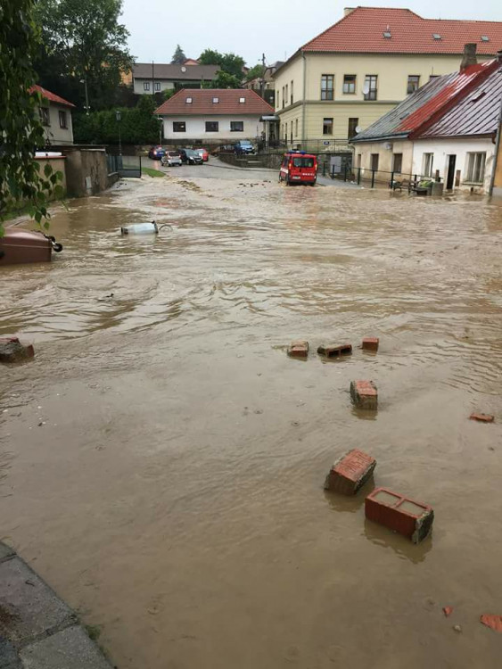 Průtrž mračen na Vysočině, červen 2018