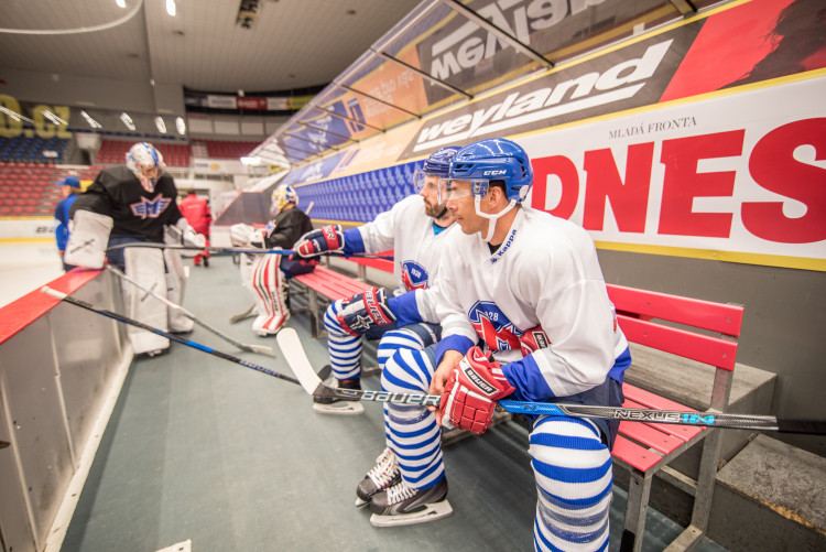 První trénink hokejistů Motoru na ledě při přípravě na sezonu 2018/2019