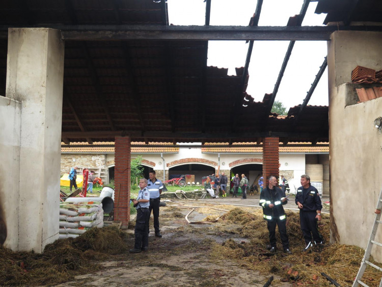 Požár stájí způsobil škodu za tři milióny, koně vyvázli bez zranění.