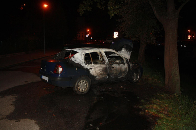 Požár automobilu v Budějcích.