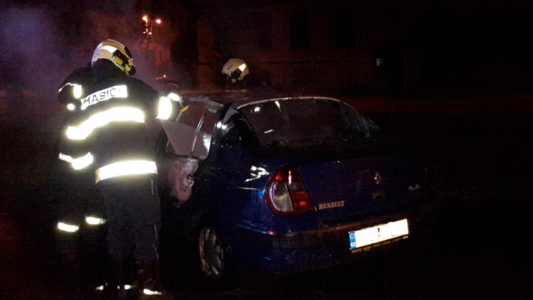 Požár automobilu v Budějcích.