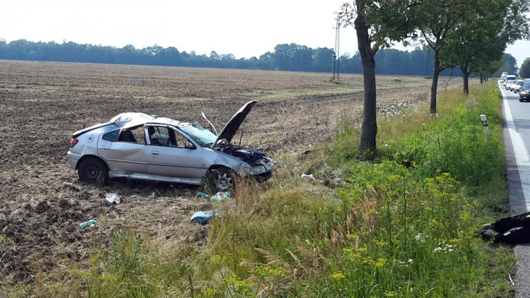 Nehoda u obce Dasný se nakonec obešla bez vyproštění.