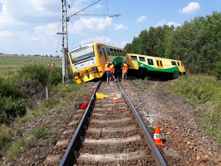Nehoda traktoru a vlaku u Písku