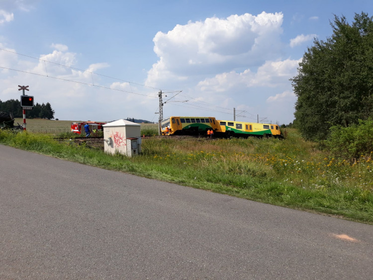 Nehoda traktoru a vlaku u Písku