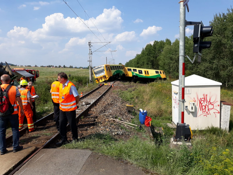 Nehoda traktoru a vlaku u Písku