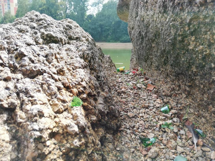 Odpadky u jablonecké přehrady