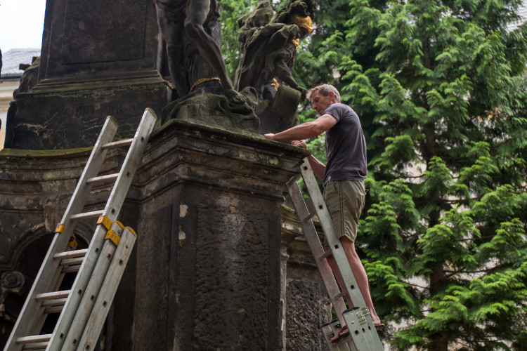 Restaurování barokního sloupu Liberec