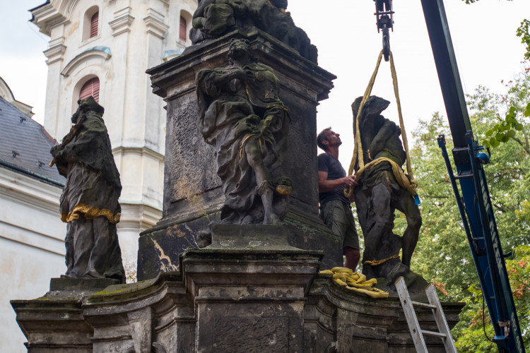 Restaurování barokního sloupu Liberec