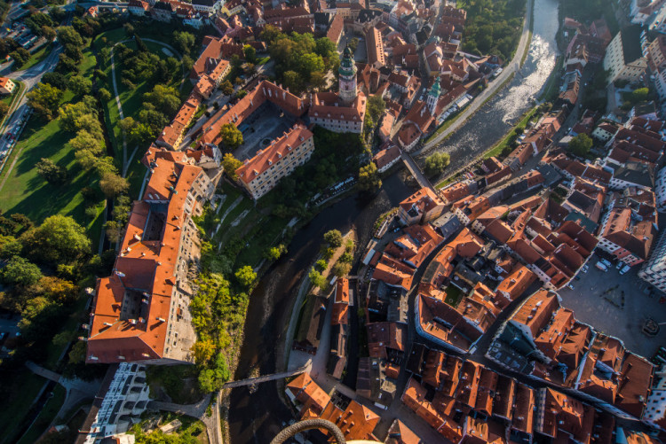 Let balonem nad Českým Krumlovem