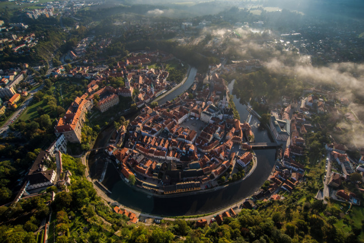 Let balonem nad Českým Krumlovem