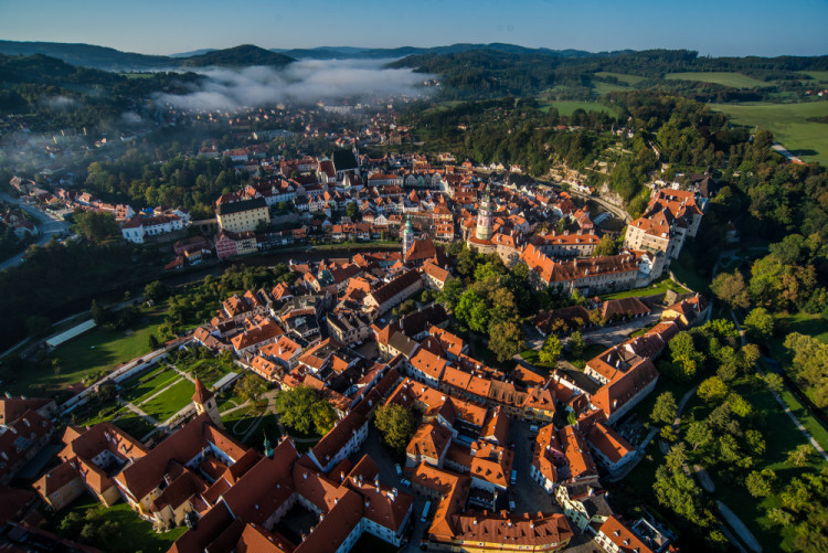 Let balonem nad Českým Krumlovem