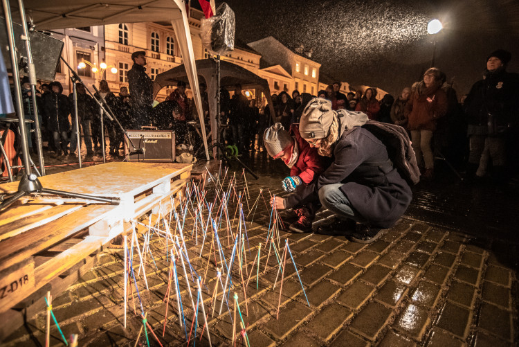 Oslavy 100 let republiky na budějckém náměstí