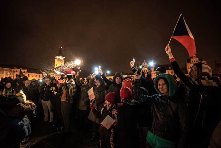 Oslavy 100 let republiky na budějckém náměstí