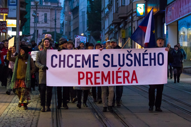 Pochod Libercem Za slušného premiéra