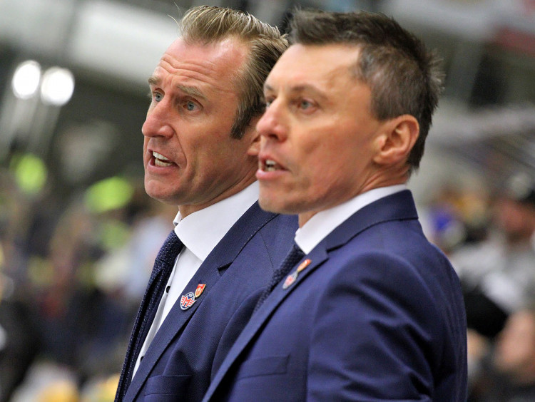 Trenérské duo ČEZ Motoru - Václav Prospal a Aleš Totter