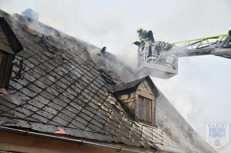 Požár rodinného domu v Chrastavě
