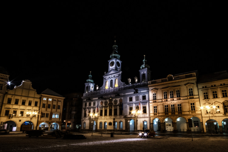 Zasněžené Budějce. Foto: Matěj Krejza