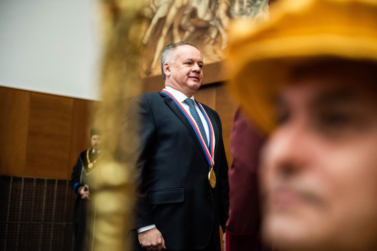 Předání velké zlaté medaile Masarykovy univerzity slovenskému prezidentovi Andreji Kiskovi, autor: Tomáš Hrivňák