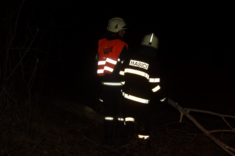 Vítr lámal stromy, hasiči se nezastavili