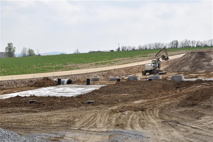 Stavba obchvatu Velkého Beranova, duben 2019