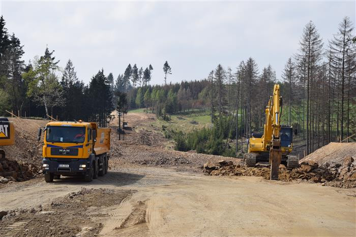 Stavba obchvatu Velkého Beranova, duben 2019