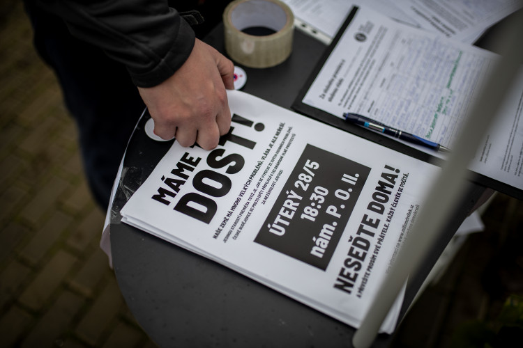 Protest na budějckém náměstí