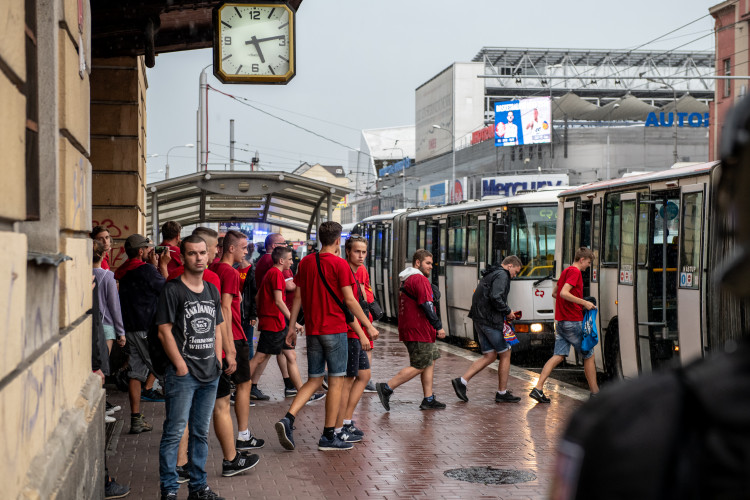 Sparťanští fanoušci dorazili do Budějc