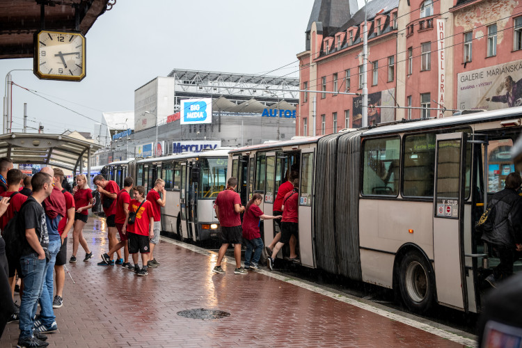 Sparťanští fanoušci dorazili do Budějc