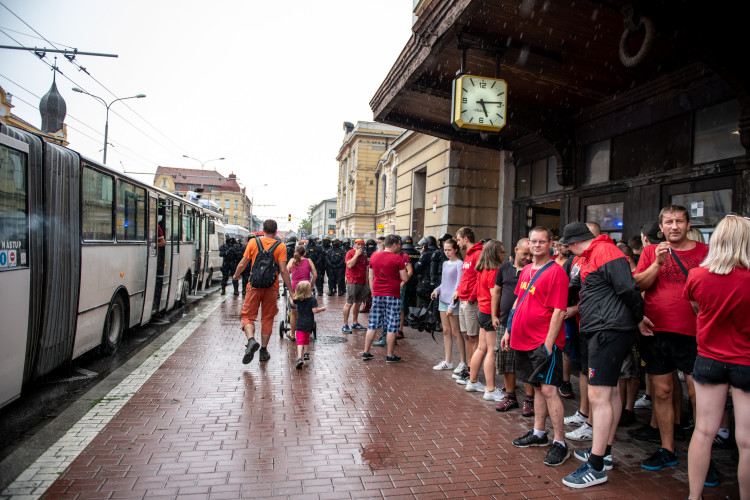 Sparťanští fanoušci dorazili do Budějc
