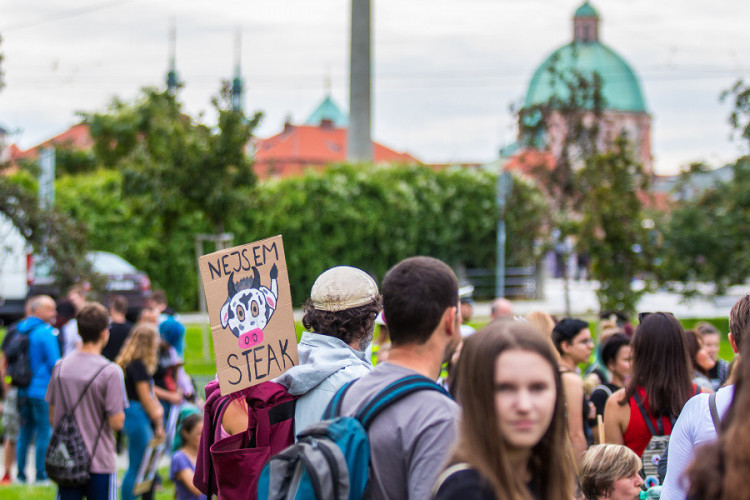 Pochodu za práva zvířat se zúčastnily stovky lidí