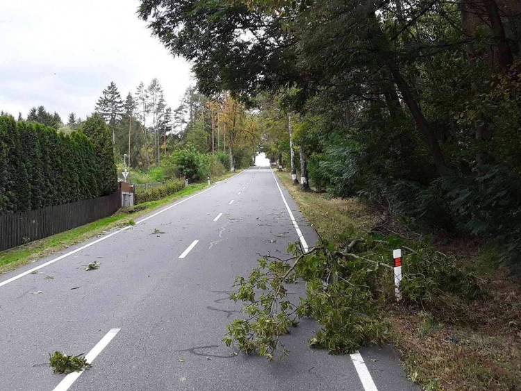 Silný vítr na Vysočině zaměstnal hasiče