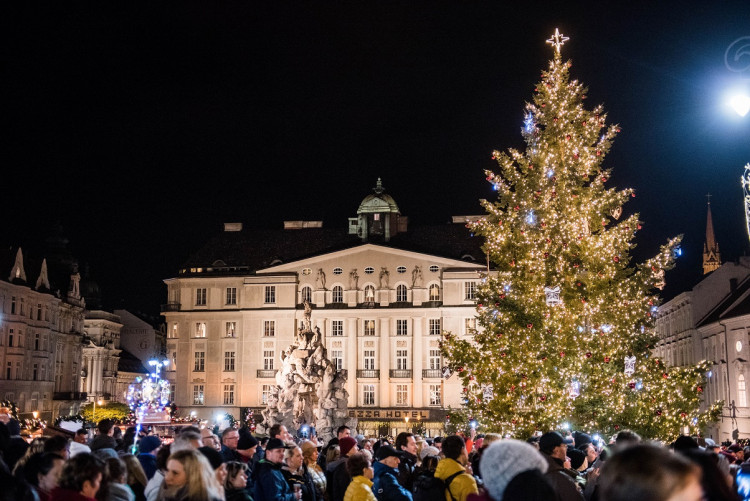 Svoboďák dnes prozářil vánoční strom. Rozsvícení stromu zahájilo vánoční trhy i ve středobodu města