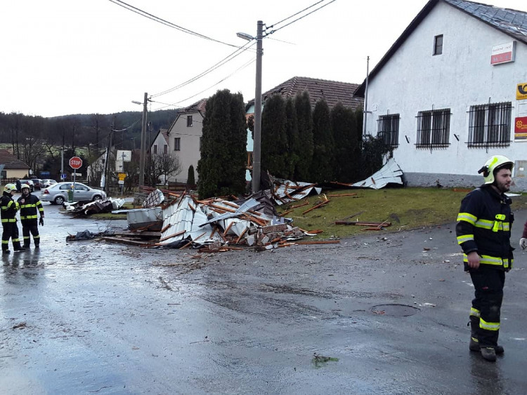 Orkán Sabine na Vysočině