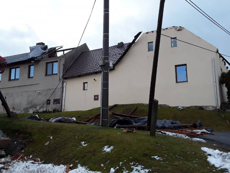 Orkán Sabine na Vysočině