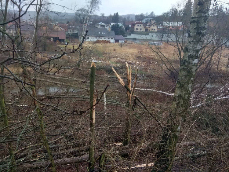 Orkán Sabine na Vysočině