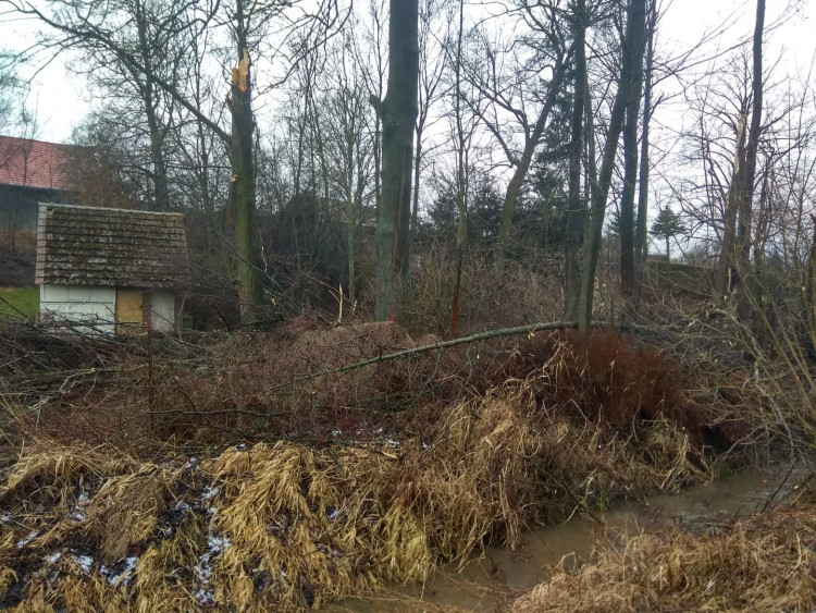 Orkán Sabine na Vysočině