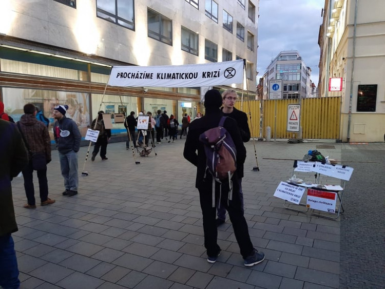 Infobrána Extinction Rebellion na České