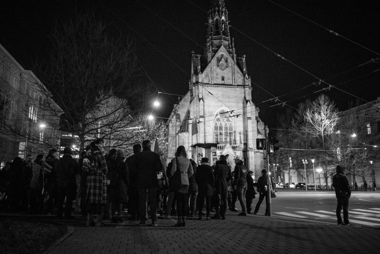 Pochod Postavme se rozvratu institucí, autor Tomáš Hrivňák