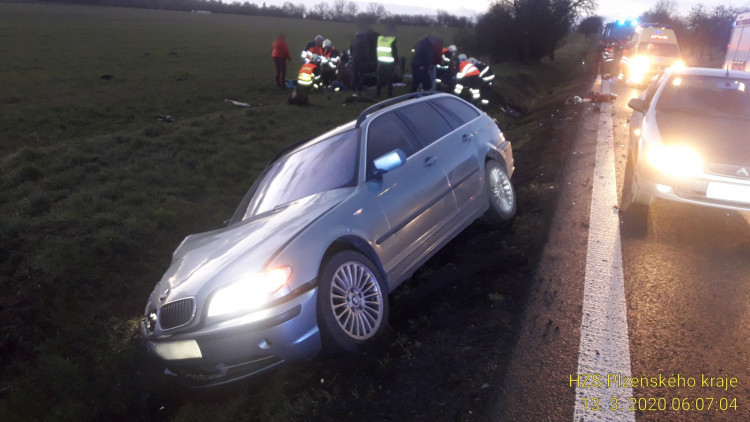 FOTOGALERIE: Nehoda dvou vozidel na jižním Plzeňsku