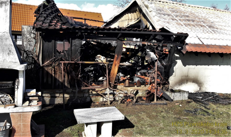 FOTOGALERIE: Požár kůlny na Klatovsku