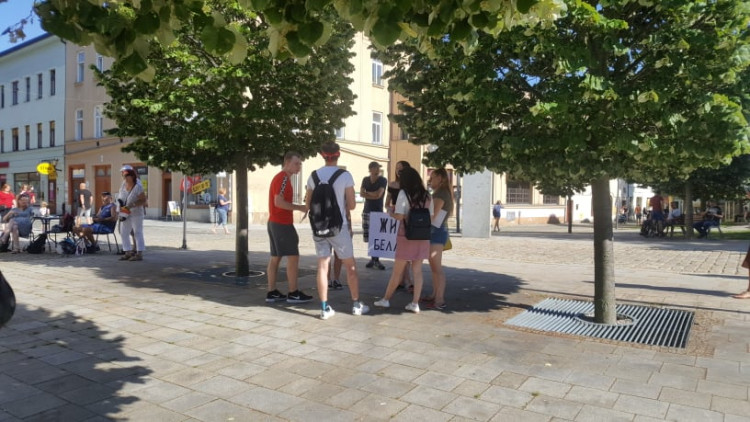 Lidé v Jihlavě vyjádřili podporu demonstrantů v Bělorusku