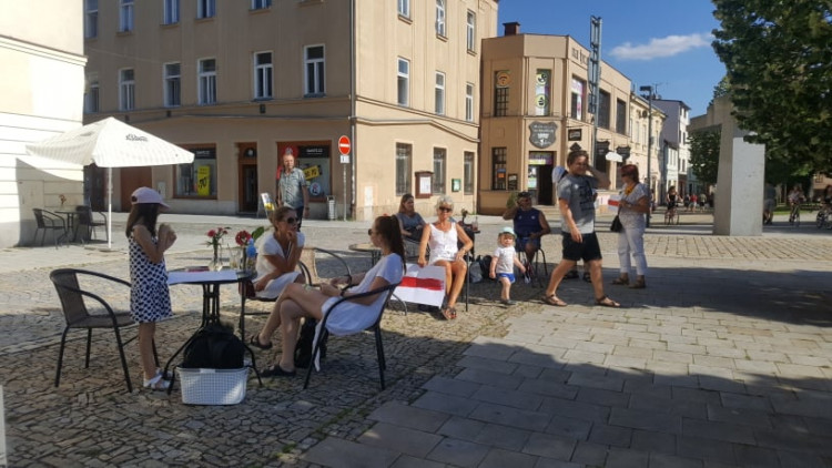 Lidé v Jihlavě vyjádřili podporu demonstrantů v Bělorusku