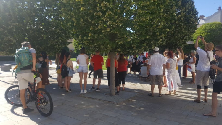 Lidé v Jihlavě vyjádřili podporu demonstrantů v Bělorusku
