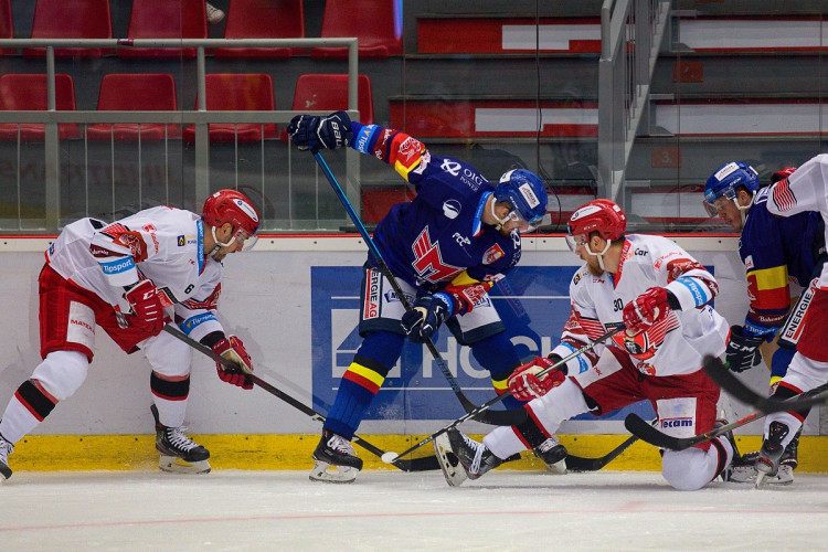 FOTOGALERIE: Motor se po sedmi letech vrátil do extraligy, doma nestačil na neoblíbený Mountfield