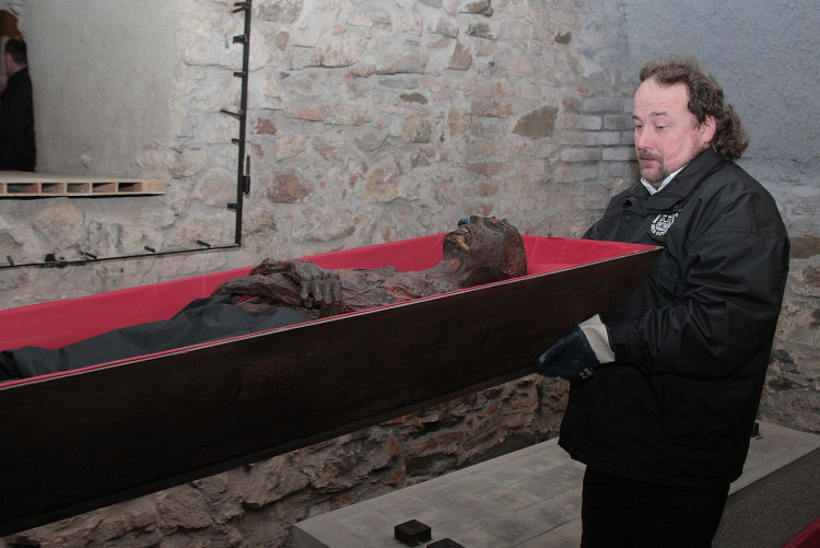 FOTOGALERIE: Klatovské katakomby, stěhování mumií 2011