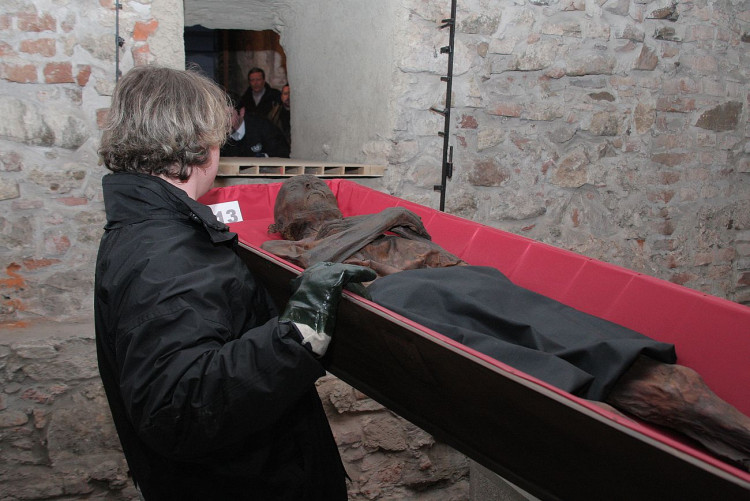 FOTOGALERIE: Klatovské katakomby, stěhování mumií 2011