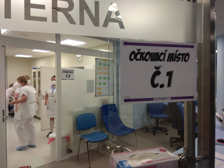 Spuštění očkování na covid-19 v jihlavské nemocnici