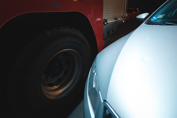 Průjezd hasičských aut ulicemi Třebíče