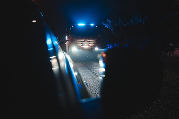 Průjezd hasičských aut ulicemi Třebíče